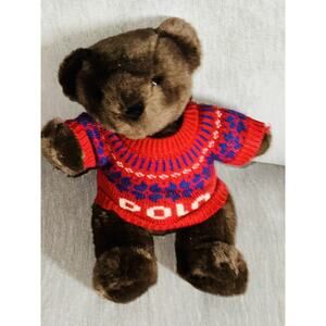 POLO RALPH LAUREN 2000 BEAR KNIT SWEATER PLUSH STUFFED BROWN TOY